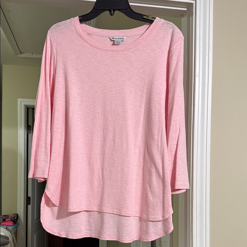 Tommy Bahama Soft Pink 3/4 Sleeve Tee